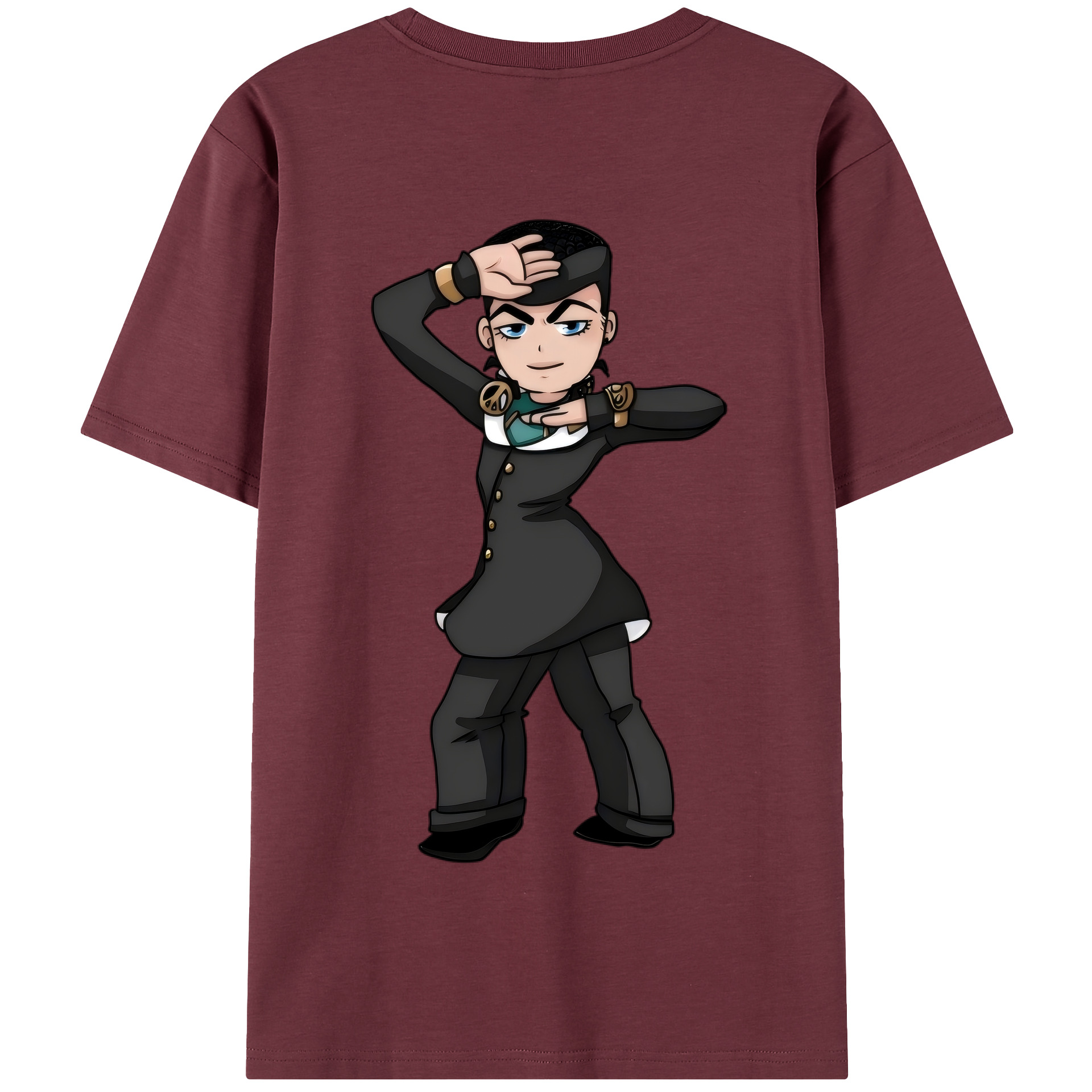（画像用） ジョジョの奇妙な冒険 ひがしかた じょうすけ JoJo's Bizarre Adventure Higashikata Josuke 綿100％半袖Tシャツ（背面プリント）